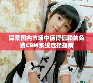 探索国内市场中值得信赖的免费CRM系统选择指南