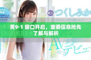 黄9·1 窗口开启，重要信息抢先了解与解析