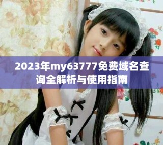 2023年my63777免费域名查询全解析与使用指南