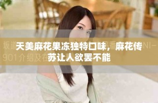 天美麻花果冻独特口味，麻花传苏让人欲罢不能