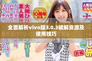 全面解析vivo版3.0.3破解资源及使用技巧