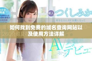 如何找到免费的域名查询网站以及使用方法详解