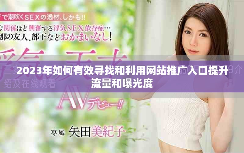 2023年如何有效寻找和利用网站推广入口提升流量和曝光度