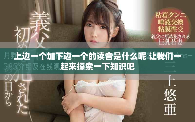 上边一个加下边一个的读音是什么呢 让我们一起来探索一下知识吧