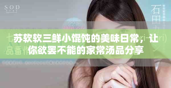 苏软软三鲜小馄饨的美味日常，让你欲罢不能的家常汤品分享