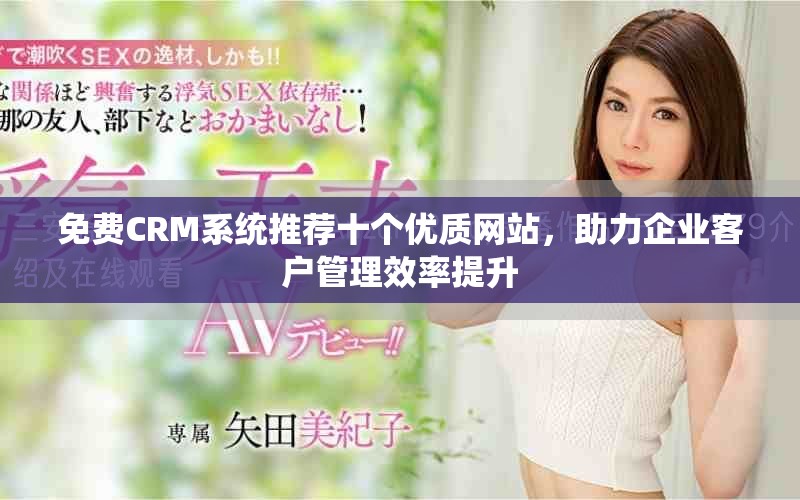 免费CRM系统推荐十个优质网站，助力企业客户管理效率提升